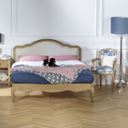 LOUVRE 7 SISTERS - Romantischer Cabrio-Sessel aus Massivholz und Premium-Leinenstoff, 1-Sitzer