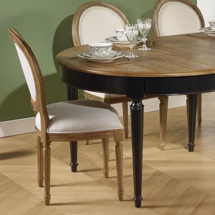 FLORENCE - Romantic style extendable dining table in oak, 4/10 seats, FSC® certified wood