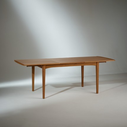 DALHIA - Table de repas à rallonge scandinave en chêne, 6/8 couverts, bois certifié FSC®