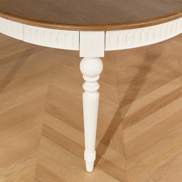 AUDE - 12 Seat Dining Table Round White Extendable