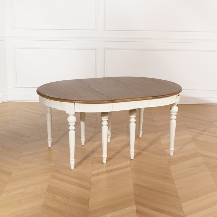 AUDE - 12 Seat Dining Table Round White Extendable