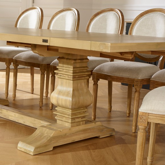 PENELOPE - Extendable dining table in chalet style made of solid wood, 10/14 seats