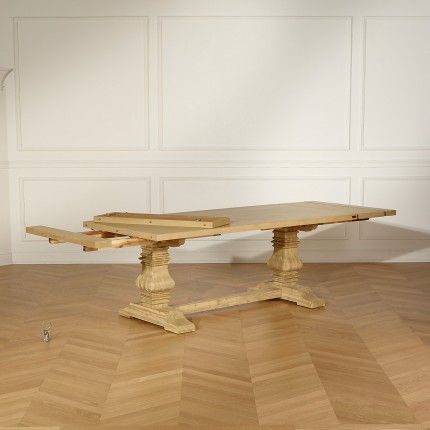 PENELOPE - Extendable dining table in chalet style made of solid wood, 10/14 seats