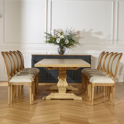 PENELOPE - Extendable dining table in chalet style made of solid wood, 10/14 seats