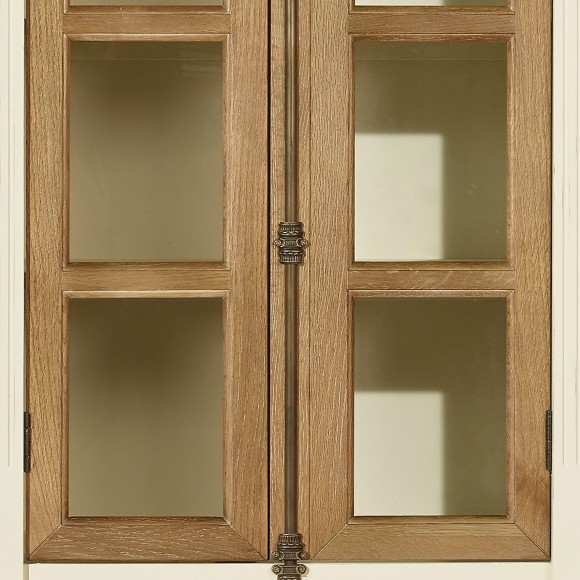 ARAGON - Coastal style display cabinet in oak, shabby white finish