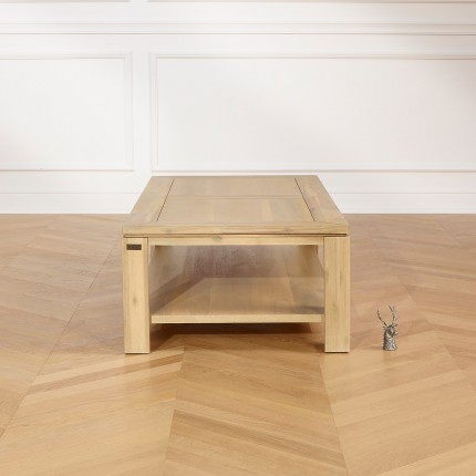 ENZO - Modern style coffee table in wood, with lower shelf