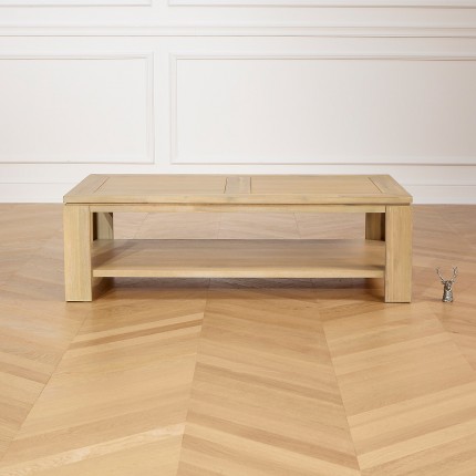 ENZO - Modern style coffee table in wood, with lower shelf