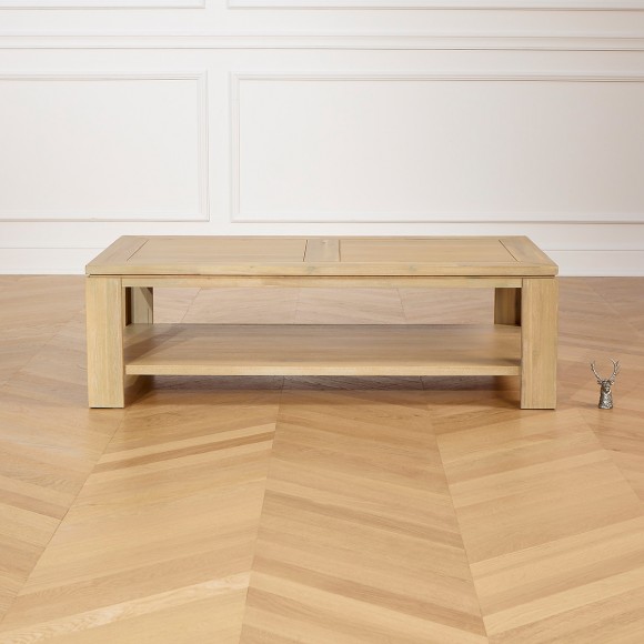 ENZO - Modern style coffee table in wood, with lower shelf