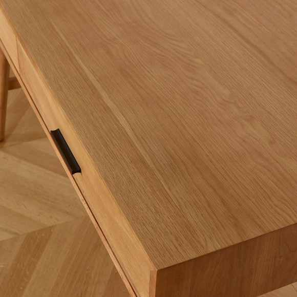 BROOKLYN - Scandinavian-style oak desk, 2 drawers