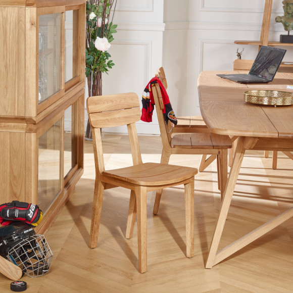 LUCIENNE – 2 design chairs in solid oak, set of 2, FSC® certified wood