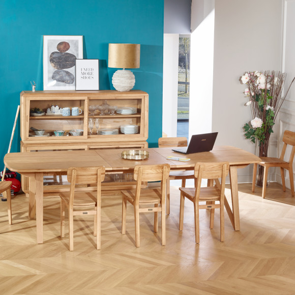 LUCIENNE – 2 Designerstühle aus Massivholz Eiche, 2er-Set, Holz zertifiziert FSC®