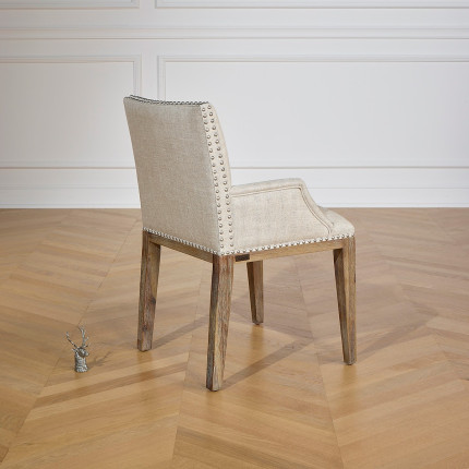 IANA- Fauteuil de table à manger style moderne en bois massif, bois certifié FSC®, 1 place