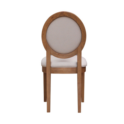 MONTANA - Modern medallion chairs in solid oak and cotton linen, set of 2