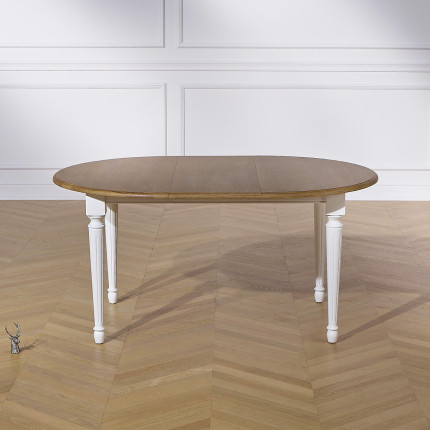 ARLINGTON - Tavolo rotondo estensibile in stile romantico, piano in rovere, 4/6 coperti, FSC®