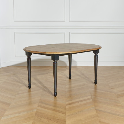 ARLINGTON - Extendable dining table in shabby chic style, oak top, lacquered legs, seats 4/6