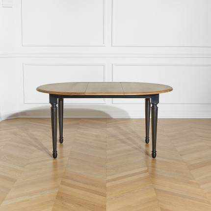 ARLINGTON - Extendable dining table in shabby chic style, oak top, lacquered legs, seats 4/6