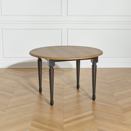 ARLINGTON - Extendable dining table in shabby chic style, oak top, lacquered legs, seats 4/6