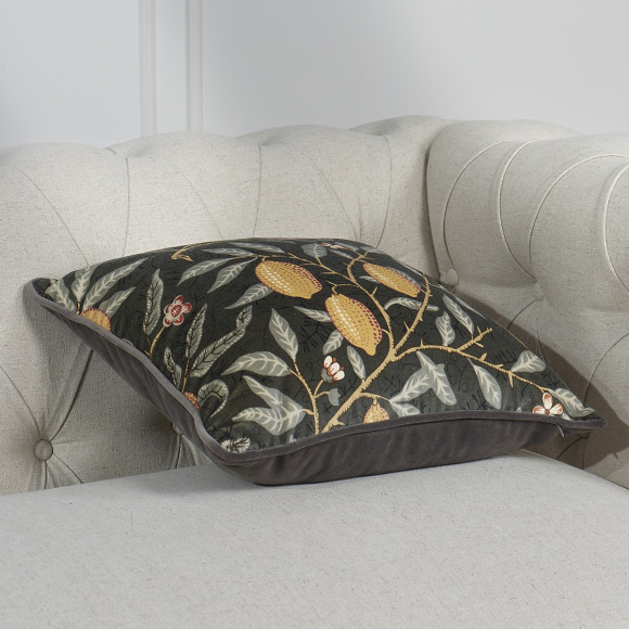 ZESTE – Coussin carré contemporain avec motifs exotiques, 44 x 44 cm