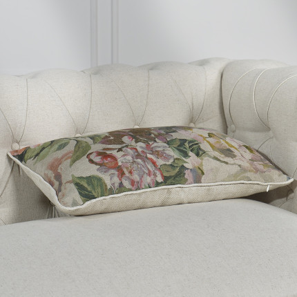 BLOOM – Rectangular cushion with a romantic style and floral patterns, 58 x 32 cm