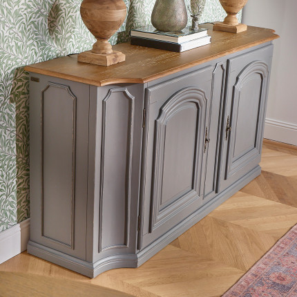 ELISABETH - Credenza shabby chic in rovere, grigio antracite