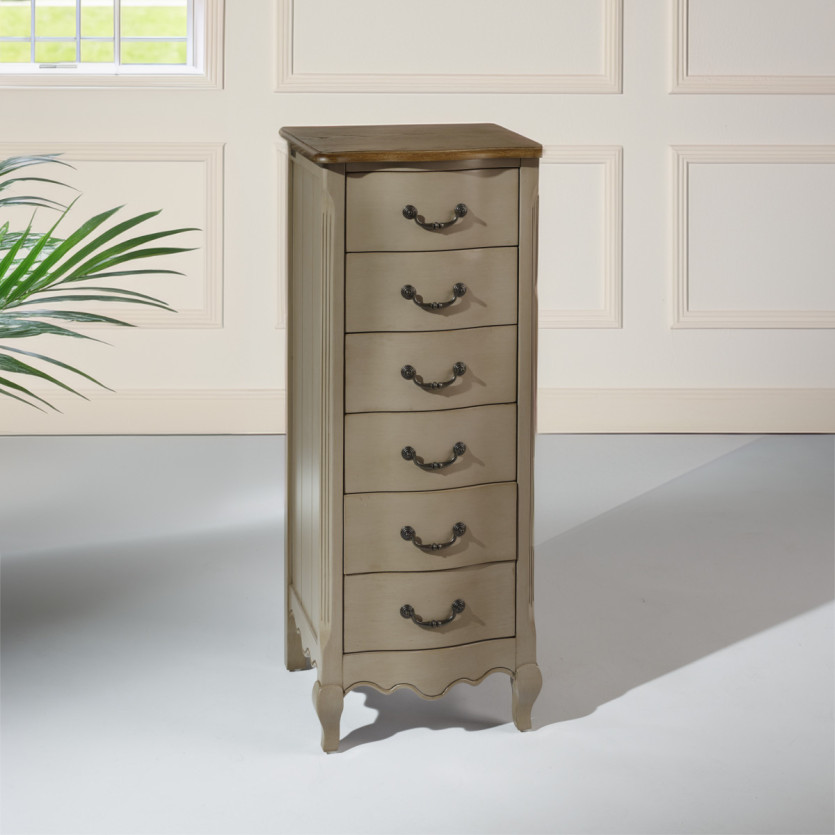 ORIANE - Storage column, oak top, 6 drawers