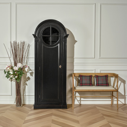 MADISON - Armoire bonnetière style romantique en bois massif, 1 porte, 1 étagère