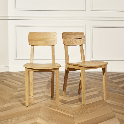 LUCIENNE – 2 design chairs in solid oak, set of 2, FSC® certified wood