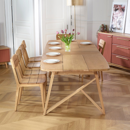 LUCIENNE – 2 Designerstühle aus Massivholz Eiche, 2er-Set, Holz zertifiziert FSC®