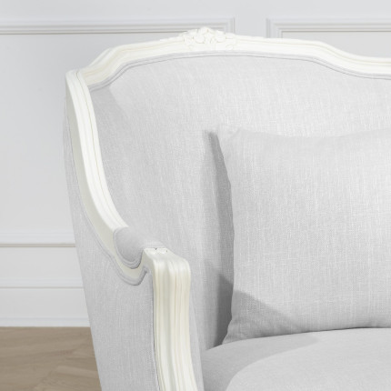 VICTOR LINUM - Fauteuil style romantique en bois massif et tissu ignifugé, 1 place