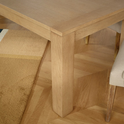 MEGEVE - Table à manger contemporaine en chêne, 1 rallonge, 8/10 convives, bois certifié FSC®