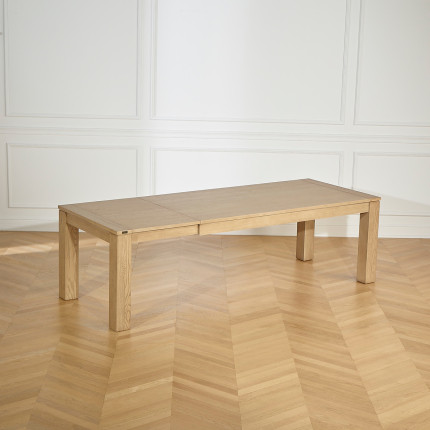 LORENZO - Contemporary oak dining table, 1 extension, 8/10 guests, FSC® certified wood.