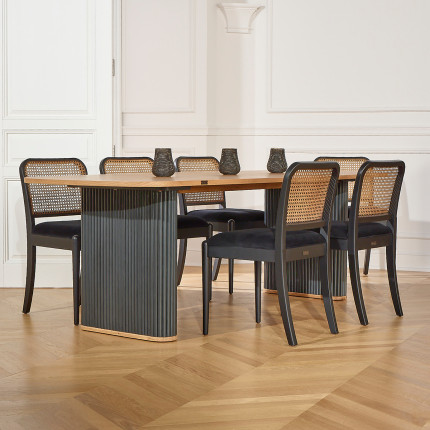 JOËL - Mesa de comedor contemporánea de roble, para 8 a 10 personas, madera certificada FSC®