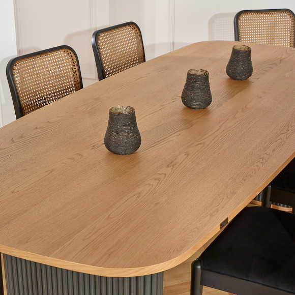 JOËL - Mesa de comedor contemporánea de roble, para 8 a 10 personas, madera certificada FSC®