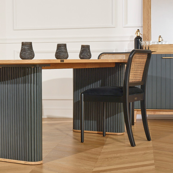 JOËL - Mesa de comedor contemporánea de roble, para 8 a 10 personas, madera certificada FSC®