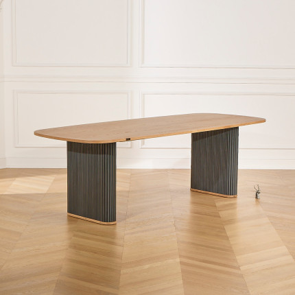 JOËL - Mesa de comedor contemporánea de roble, para 8 a 10 personas, madera certificada FSC®