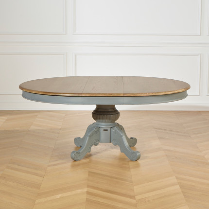 AMBOISE - Extendable dining table for 8 to 10 settings, anthracite gray patina