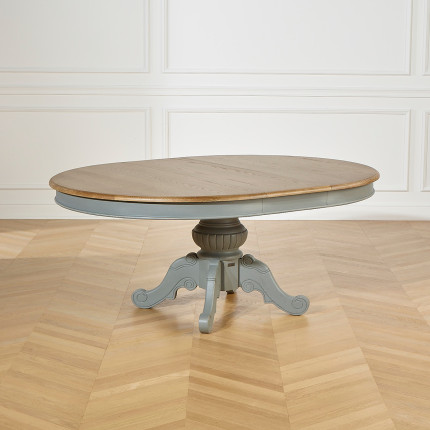 AMBOISE - Extendable dining table for 8 to 10 settings, anthracite gray patina