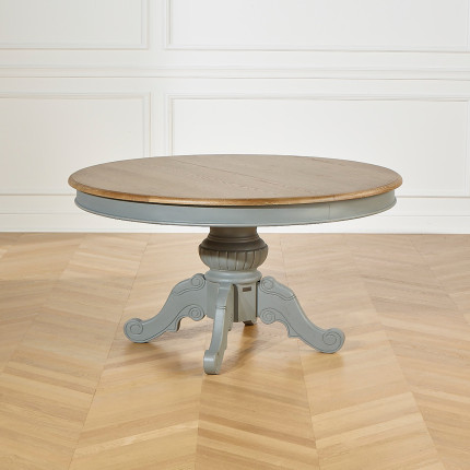 AMBOISE - Extendable dining table for 8 to 10 settings, anthracite gray patina