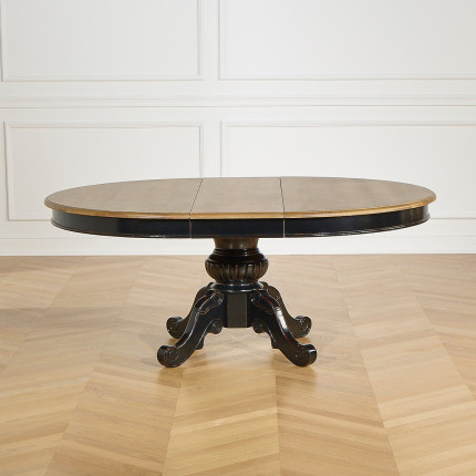 AMBOISE - Extendable dining table in shabby chic style, oak top, 8/10 seats