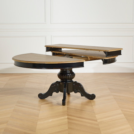 AMBOISE - Extendable dining table in shabby chic style, oak top, 8/10 seats