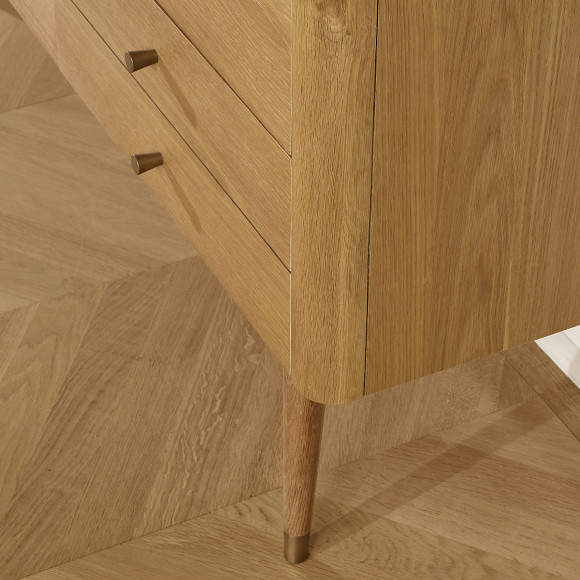 LEON - Credenza in stile contemporaneo in rovere, 2 ante, 3 cassetti