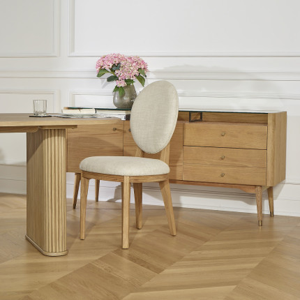 LEON - Credenza in stile contemporaneo in rovere, 2 ante, 3 cassetti