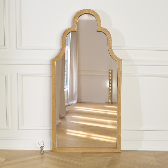 MANOSQUE - Arched mirror in romantic style with natural oak