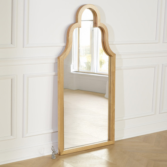 MANOSQUE - Arched mirror in romantic style with natural oak