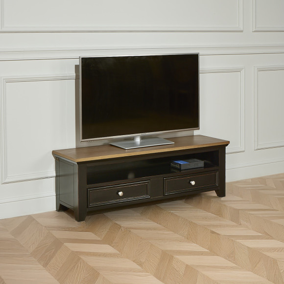 ARCHER - Mobile TV stile costiero in legno, 1 vano, 2 cassetti