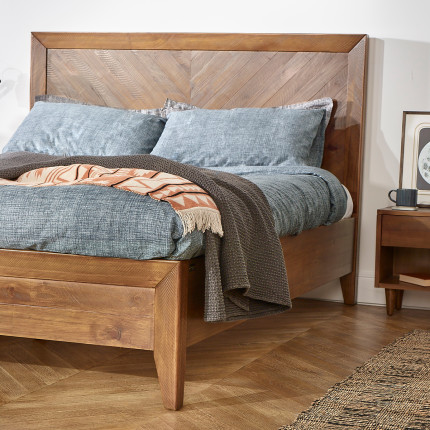 BRADLEY - Solid pine double bed, 160 x 200