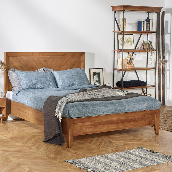 BRADLEY - Solid pine double bed, 160 x 200