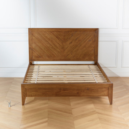 BRADLEY - Solid pine double bed, 160 x 200