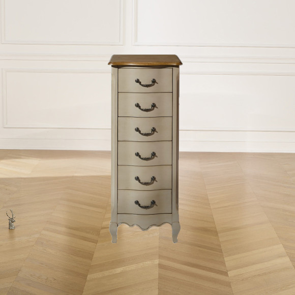 ORIANE - Storage column, oak top, 6 drawers