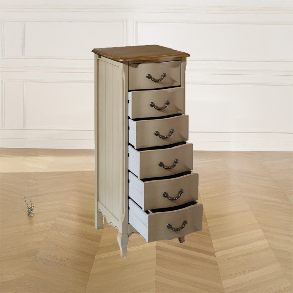 ORIANE - Storage column, oak top, 6 drawers